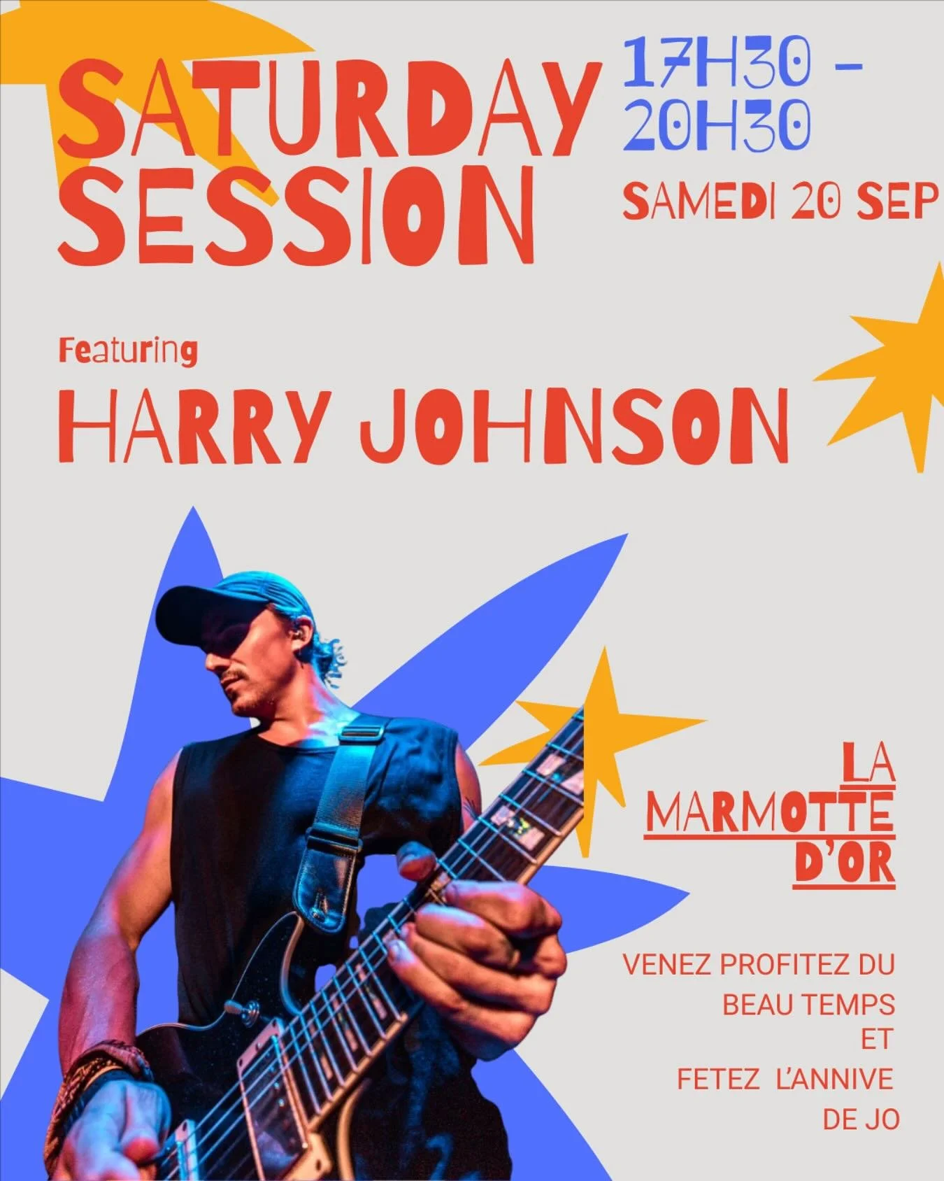 🎤 LIVE music alert @marmottedor ! To make the most of every last ounce of summer we&rsquo;re having an early evening &ldquo;Saturday Session&rdquo; with @hrj_music providing the tunes. Sunny summer terrace vibes all the way. It&rsquo;s also @jowatts
