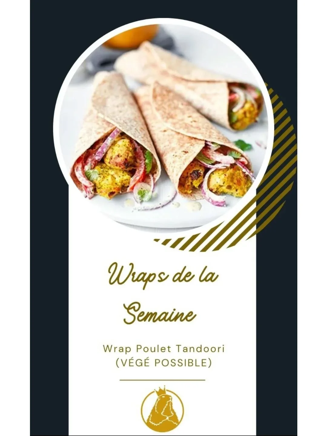 The wraps of the week are here, Tandoori chicken, masala sauce, roast peppers, and onions. Don't miss out since it'll be different by next week! (Veggie option available)

Les wraps de la semaine sont la, poulet Tandoori, sauce masala, poivrons r&oci