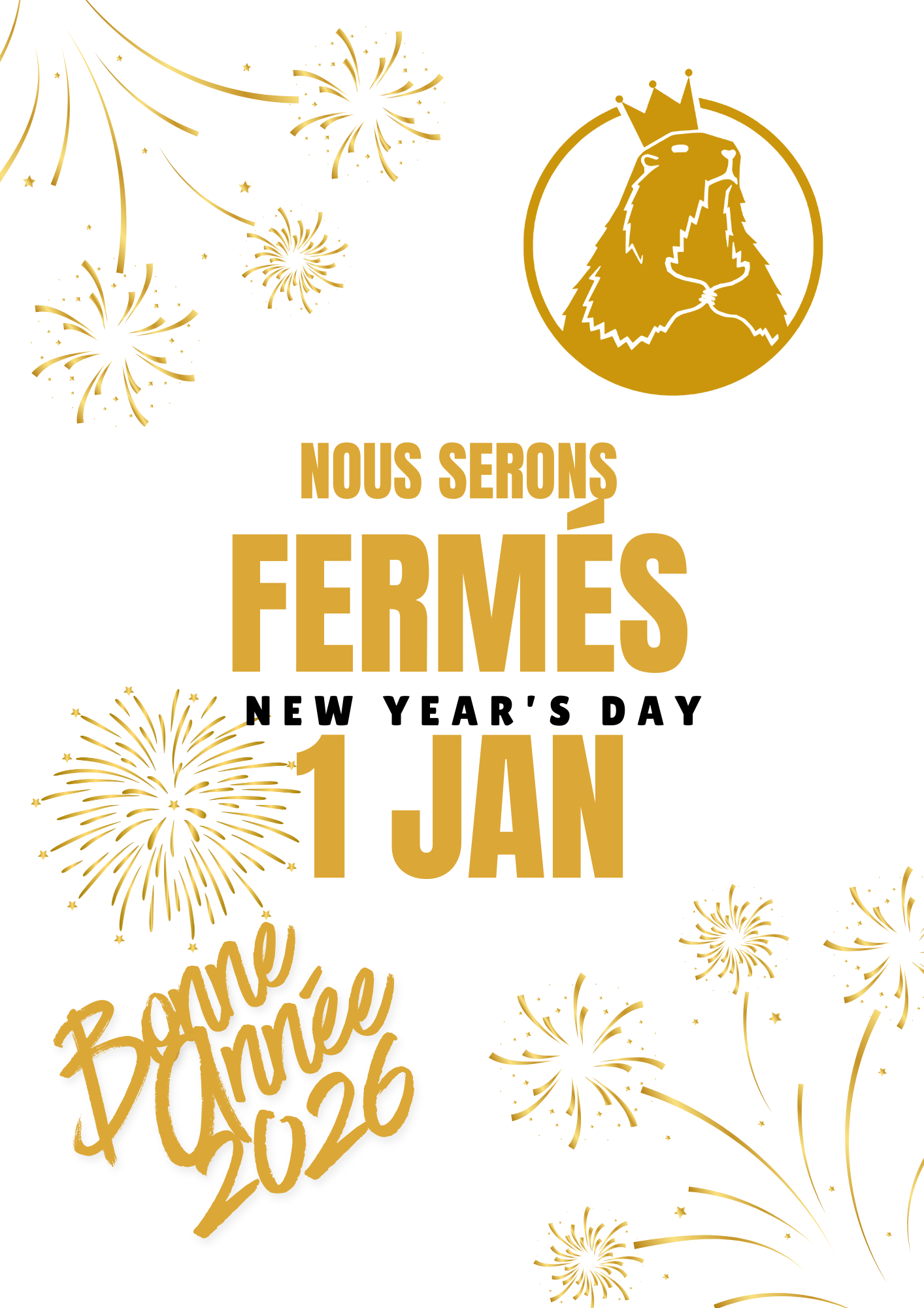 Closed New Year's Day ! 