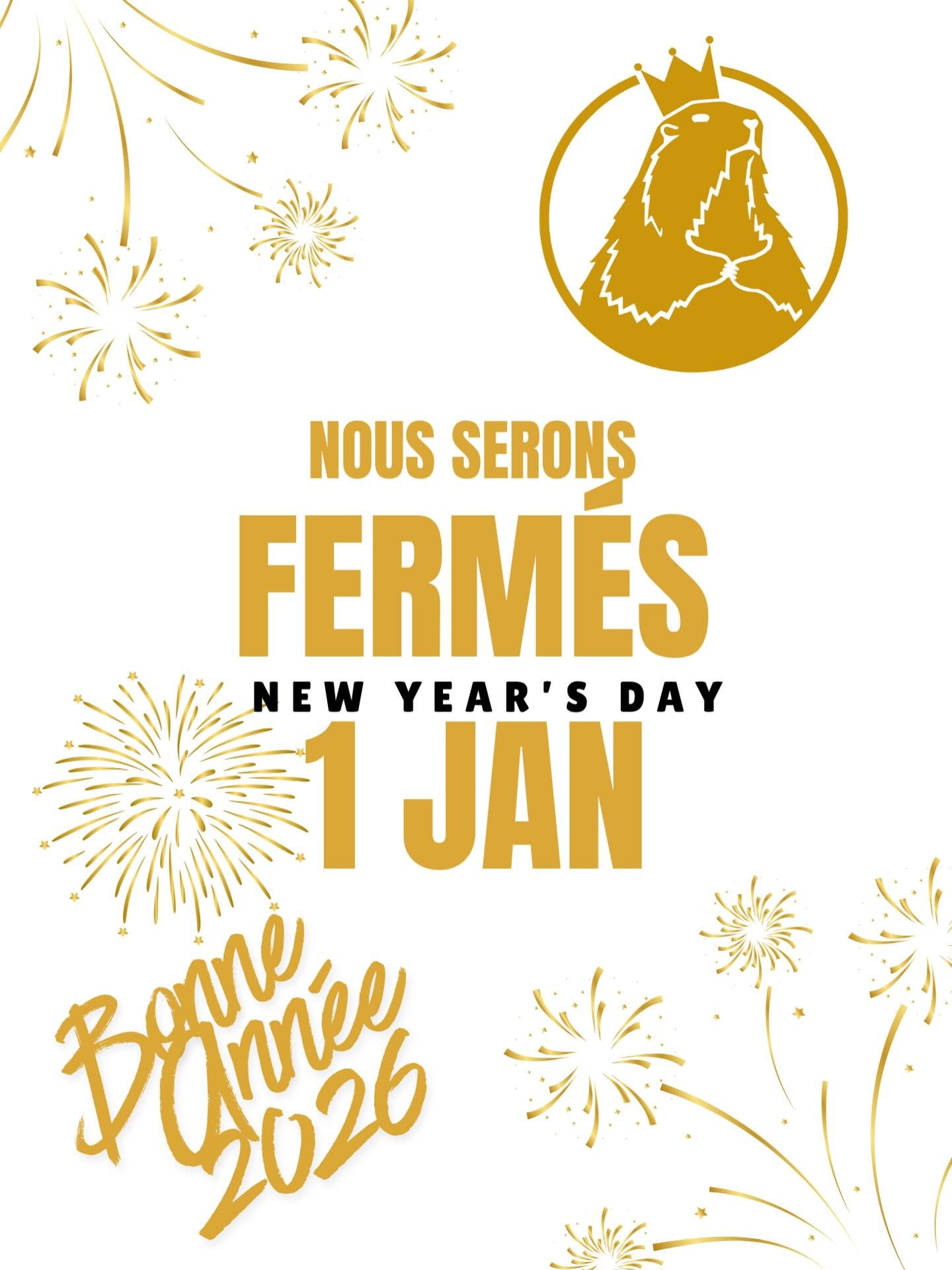 Salut merci de noter que @marmottedor sera ferm&eacute;s le 1er janvier. On se retrouve le 2 Janvier avec horaires normales. On vous souhaite nos meilleures voeux pour 2026 ! // Please note that we&rsquo;re closed tomorrow so best to come down tonigh