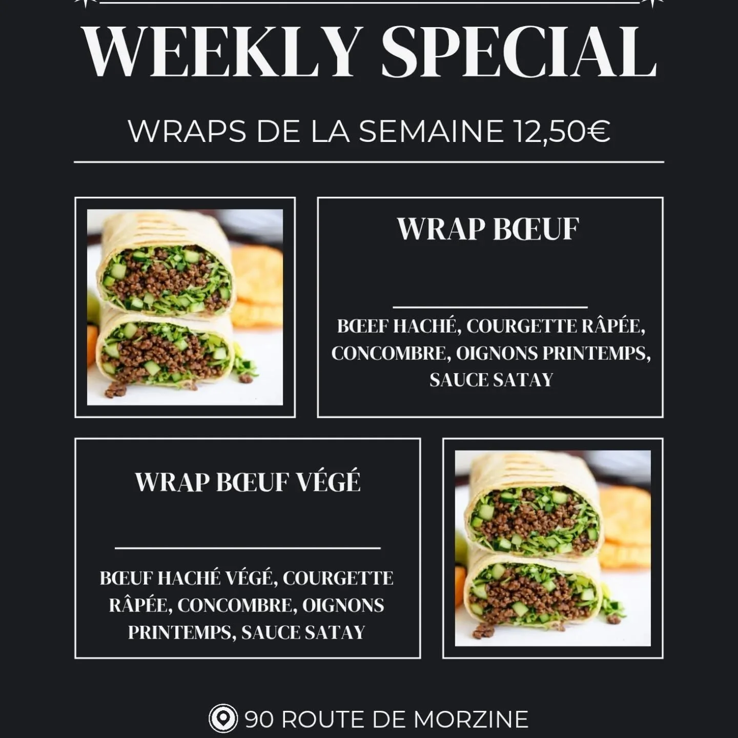 Wraps of the week have landed 🌯 @marmottedor
Sticky beef mince or sticky veggie mince, loaded with grated courgette, cucumber, spring onions &amp; satay sauce.
Simple, fresh, seriously tasty.

Les wraps de la semaine sont arriv&eacute;s 🌯 @marmotte