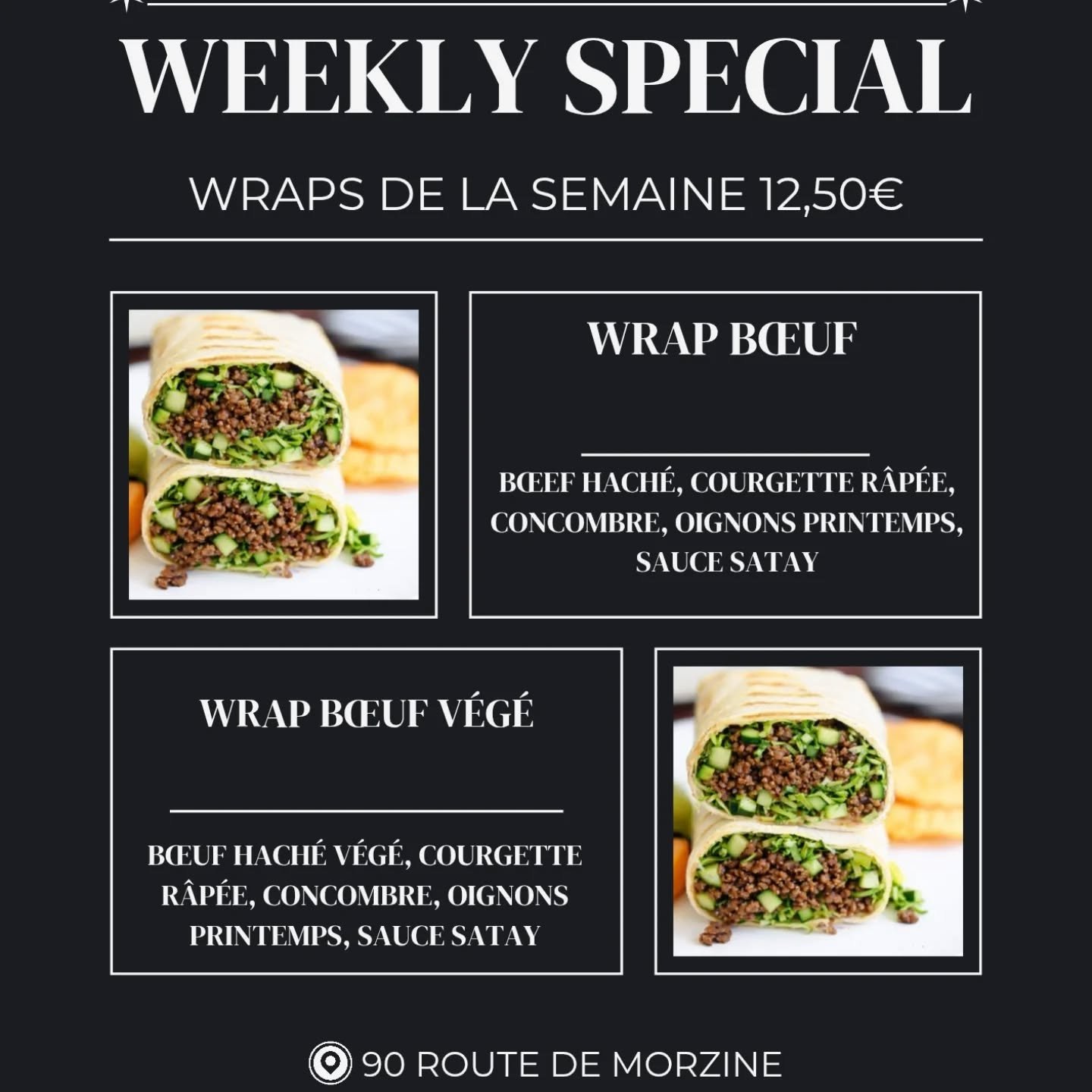 Wraps of the week have landed 🌯 @marmottedor
Sticky beef mince or sticky veggie mince, loaded with grated courgette, cucumber, spring onions &amp; satay sauce.
Simple, fresh, seriously tasty.

Les wraps de la semaine sont arriv&eacute;s 🌯 @marmotte