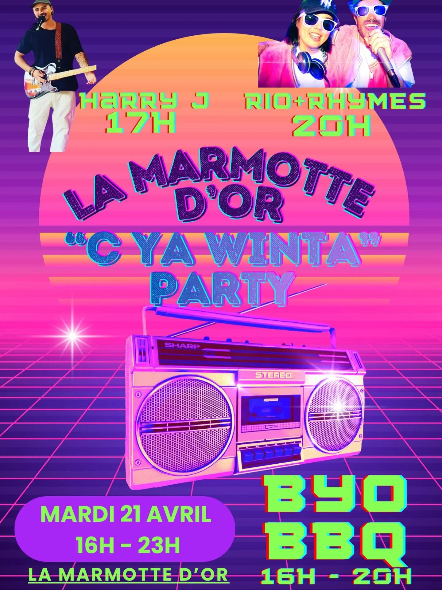 💥 &Ecirc;tes-vous pr&ecirc;ts ? Nous mettons les petits plats dans notre dernier grand &eacute;v&eacute;nement de l&rsquo;hiver @marmottedor ! 
Rejoignez-nous pour une double programmation musicale avec @hrj_music et @rioandrhymes et un BBQ BYO afin