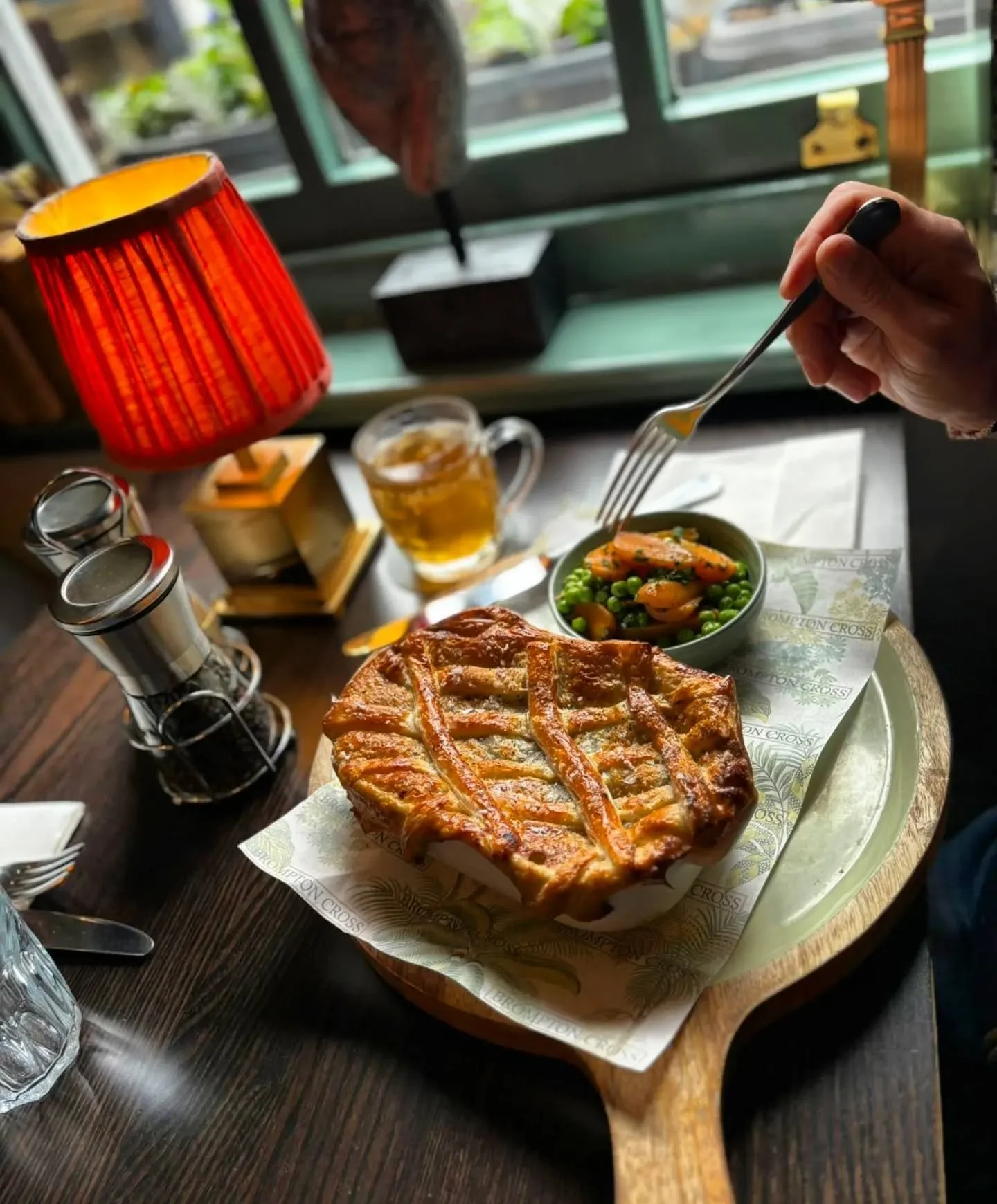 Come and try our new pies! We have Steak &amp; Guinness, Game or Chicken &amp; Leek as our Pie of the Day. Homemade and served with mixed veg. Perfect with a good pint! #pieoftheday #steakandguinnesspie #chickenpie #gamepie #bromptoncross #tuesdaytre