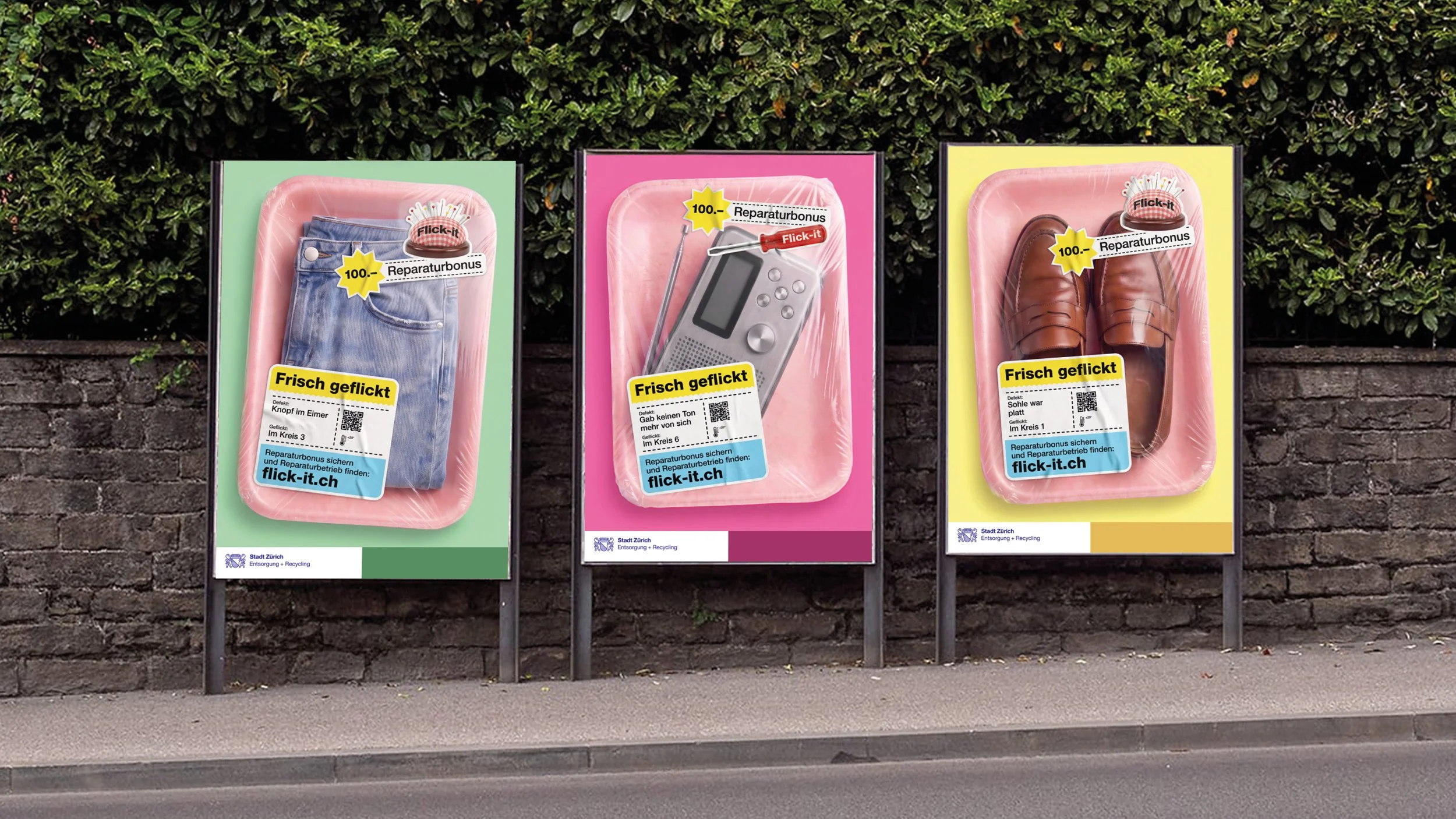 «Frisch geflickt»: Kaputtes, inszeniert wie Frischware