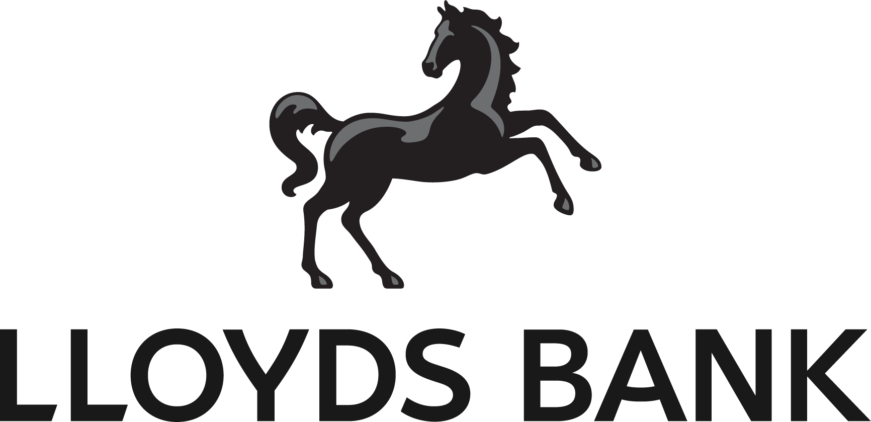 Lloyds Bank logo with black horse icon.