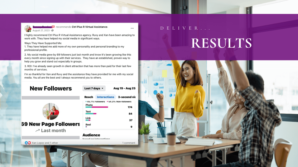 Testimonial highlighting reliable CPRIVAS virtual assistant support