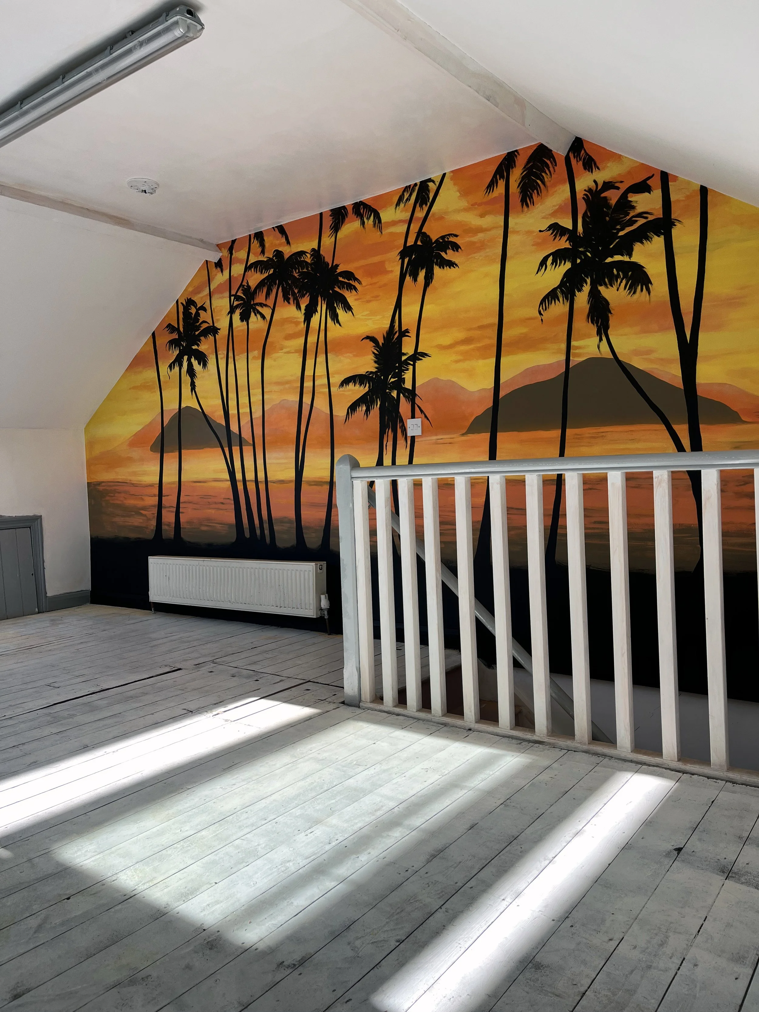 Sunset mural palmtrees