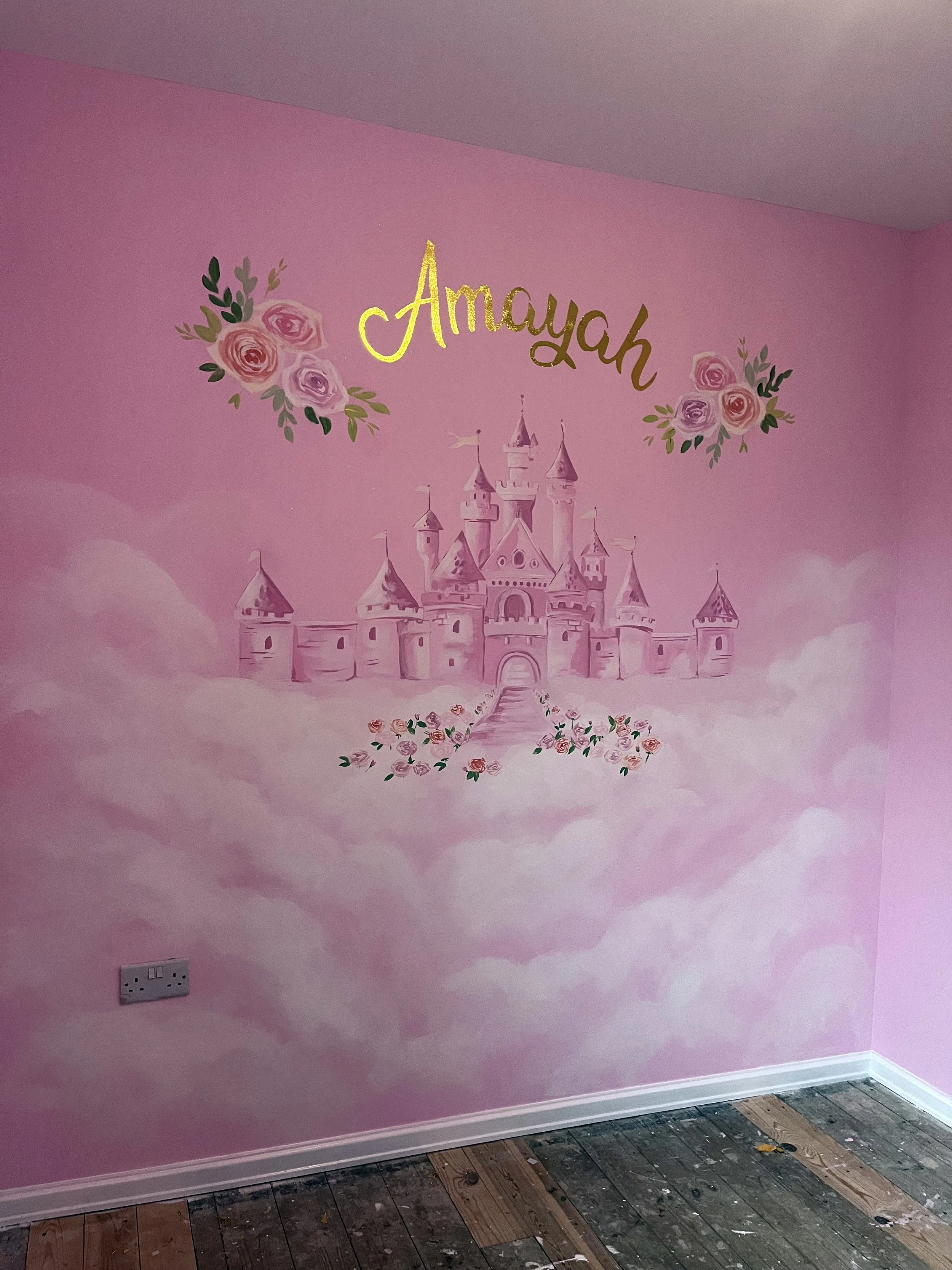 Princess castle pink Mural