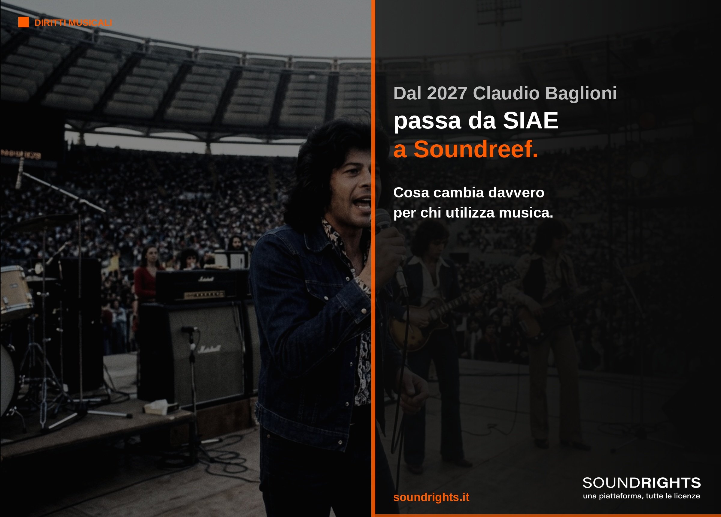 Baglioni passa a Soundreef: cosa cambia davvero per chi utilizza musica