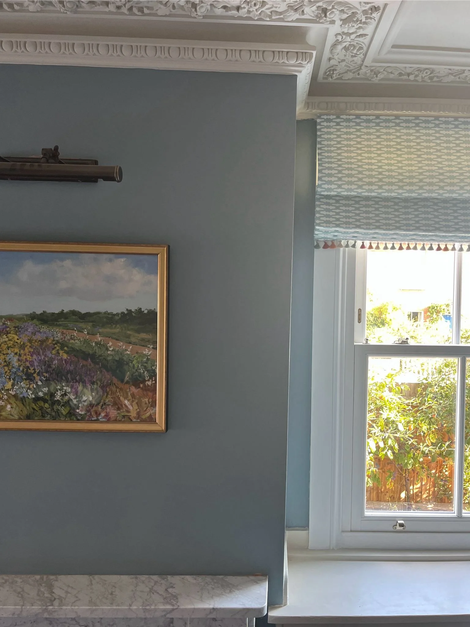 High end interior design Kingston farrow and ball blue living room