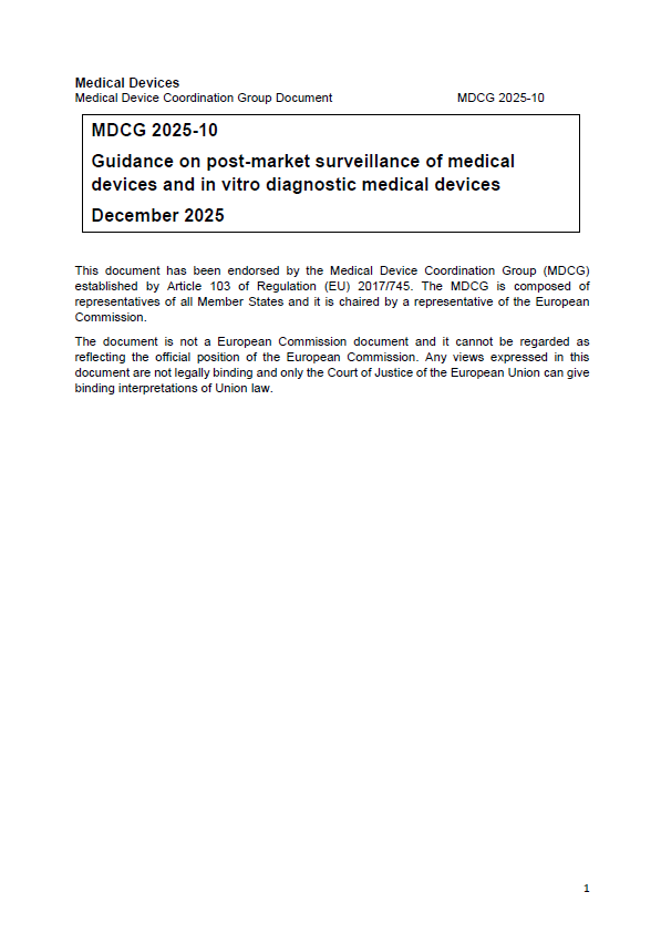 MDCG 2025-10: Strengthened expectations for PMS systems under MDR and IVDR