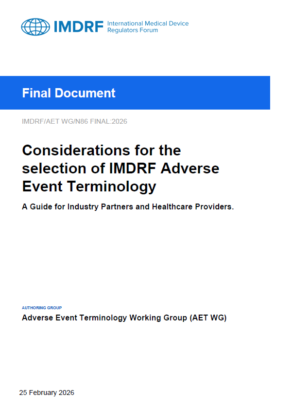 IMDRF Publishes Final Guidance on the Selection of Adverse Event Terminology