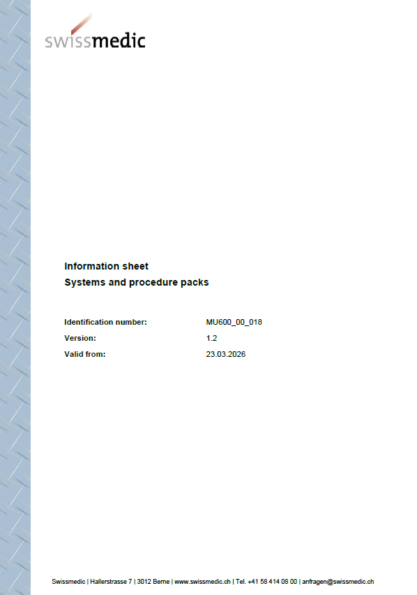 Swissmedic publishes updated guidance on Systems and Procedure Packs (SPP)