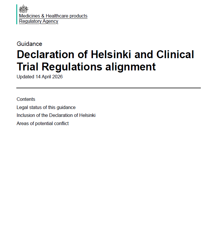 MHRA aligns Declaration of Helsinki with UK Clinical Trial Regulations: What manufacturers need to know