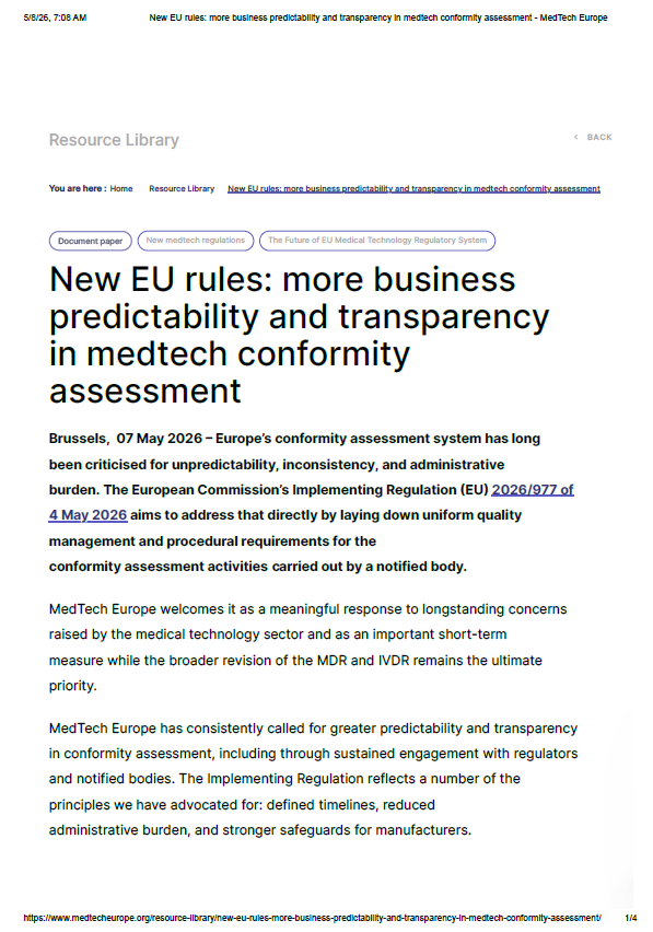 New EU Implementing Regulation Introduces Greater Predictability for Conformity Assessment