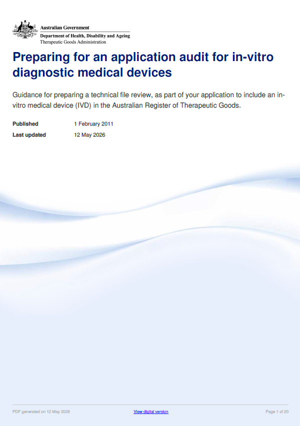 TGA Updates Guidance on IVD Application Audits: What Manufacturers Should Prepare For