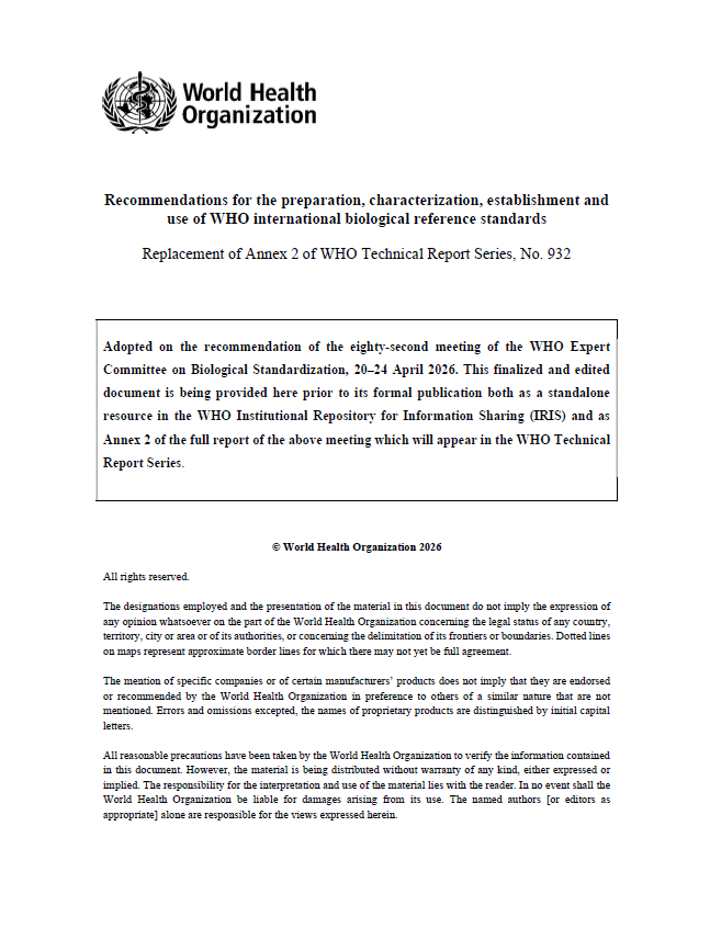 WHO Revises International Biological Reference Standards Guidance: Key Considerations for IVD and Biological Product Manufacturers