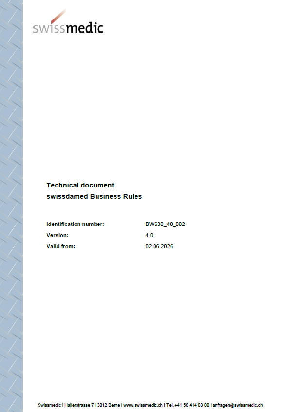 Swissmedic Publishes swissdamed Business Rules Version 4.0
