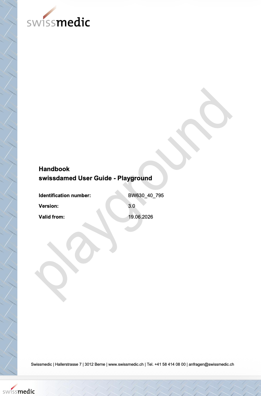 Swissmedic publishes updated swissdamed Playground User Guide
