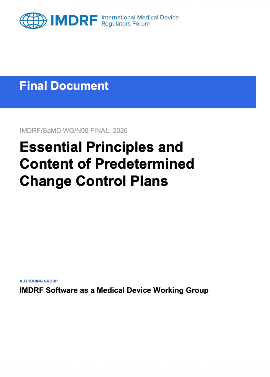 IMDRF Publishes Final Document on Predetermined Change Control Plans for Medical Device Software