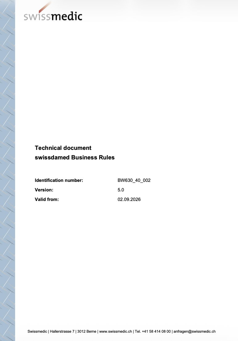 Swissmedic Updates swissdamed Business Rules to Version 5.0