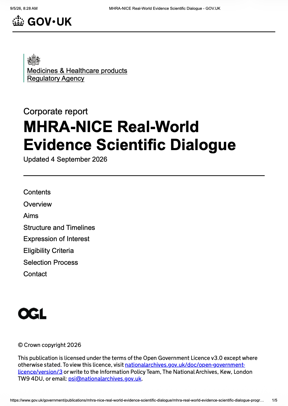 MHRA-NICE Real-World Evidence Scientific Dialogue Now Accepts Medical Device Applications