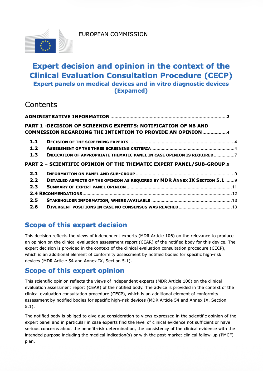 EU Expert Panel Raises Clinical Evidence Concerns in CECP Opinion on Class III Knee Device