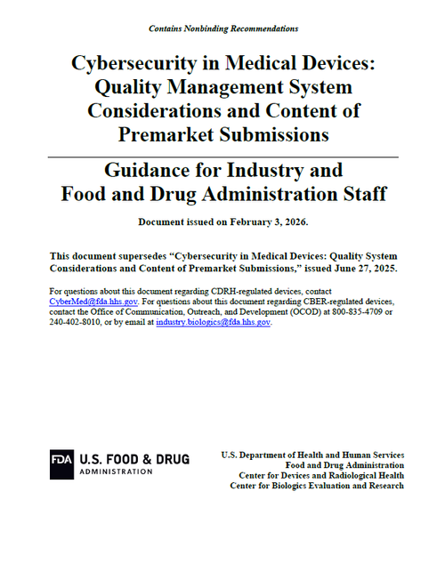 FDA Updates Cybersecurity Guidance for Medical Devices — Smart MDR