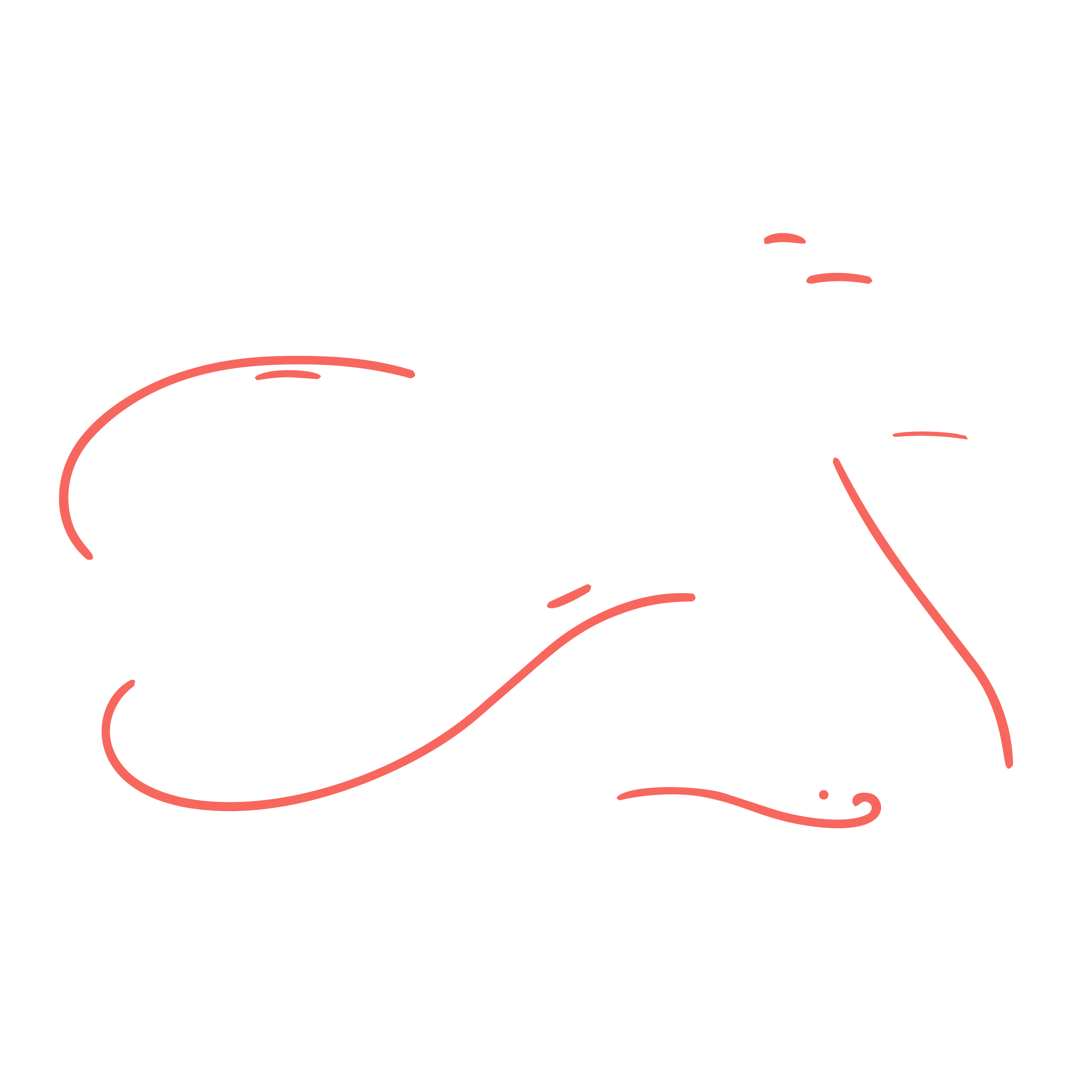 Minimalist line illustration of scales, a shield, and a caution symbol connected by flowing lines, representing trust, risk, and AI governance.