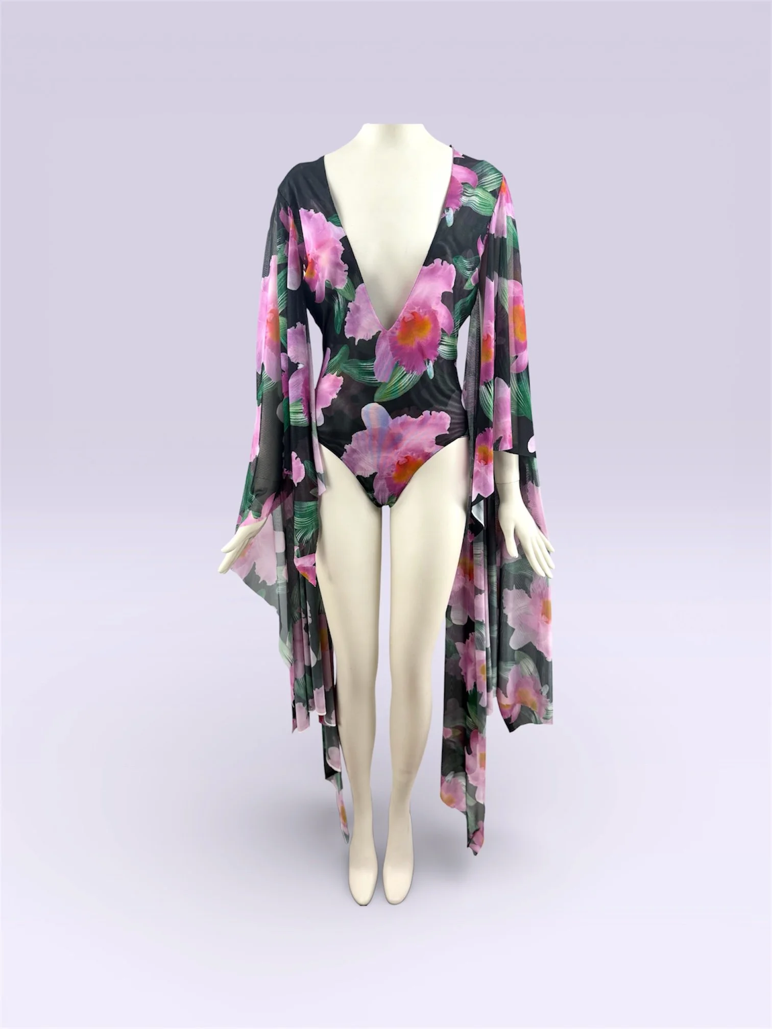 Enchanting Floral Mesh Bodysuit