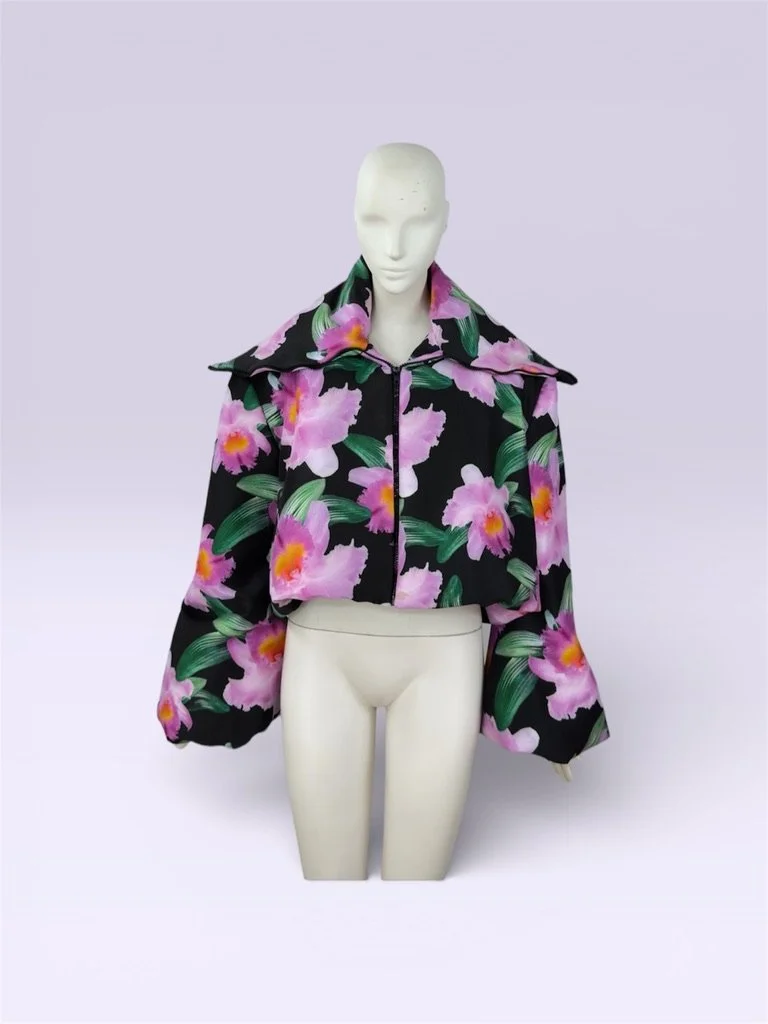 Floral Elegance Cropped Jacket