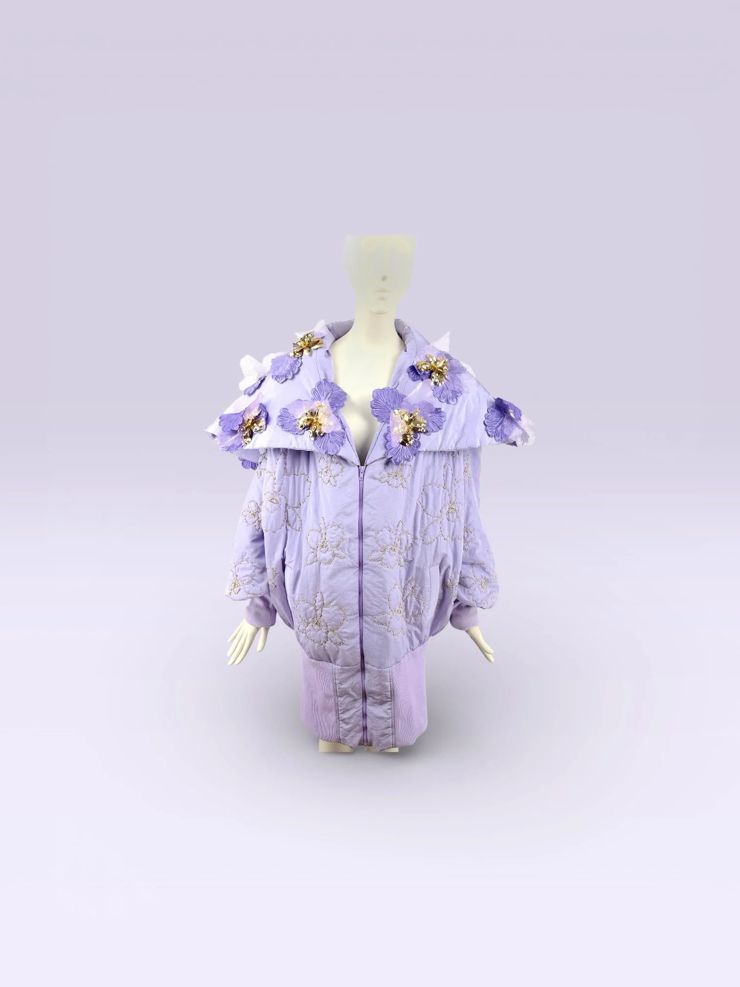 Orchid Elegance Tulip Jacket with Embroidery
