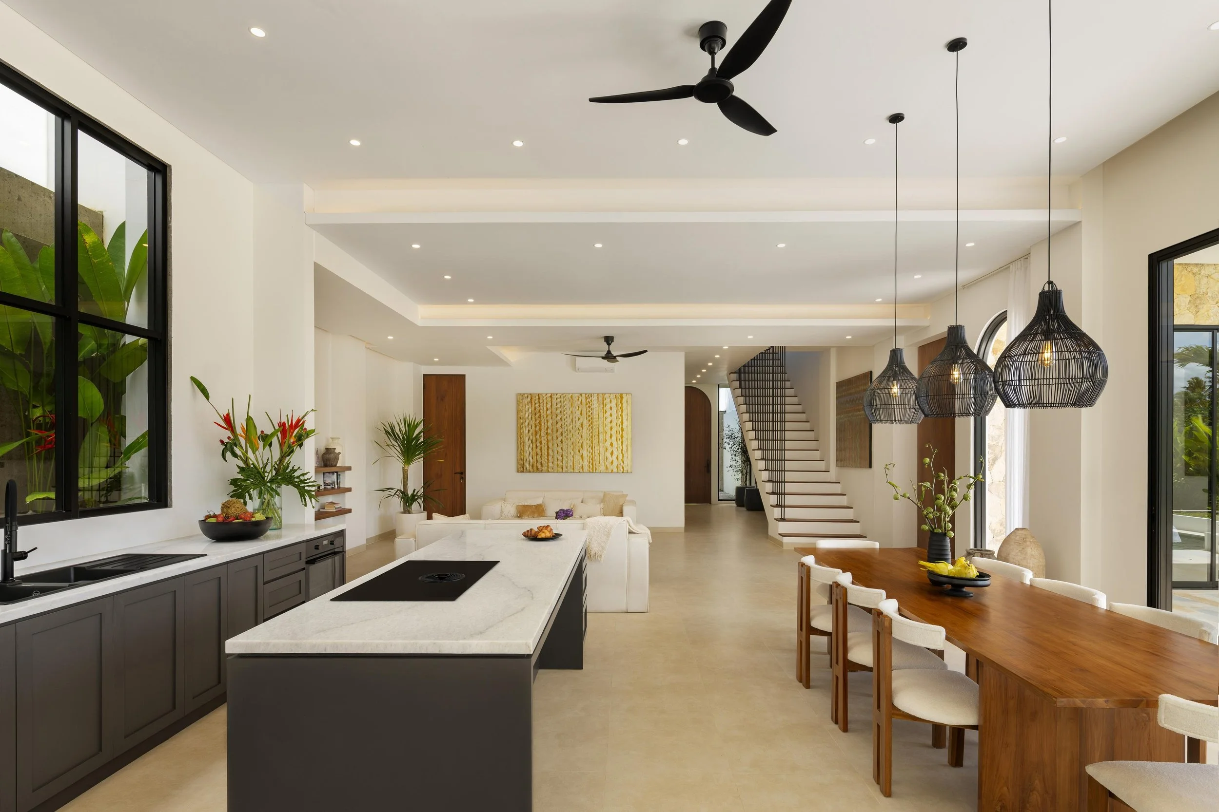 KIWI Villas open-plan kitchen and living area