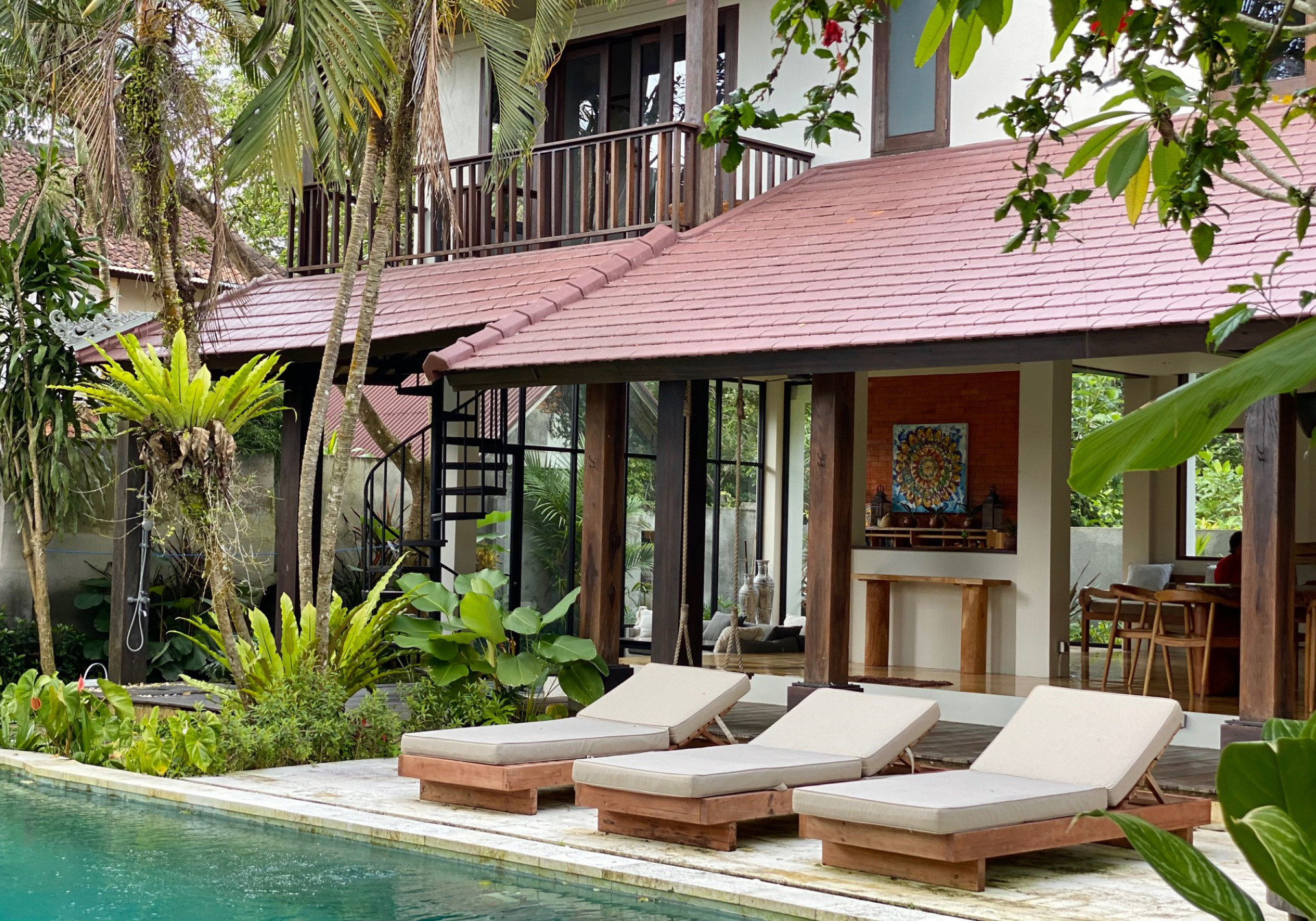 Empat Villa tropical garden and pool