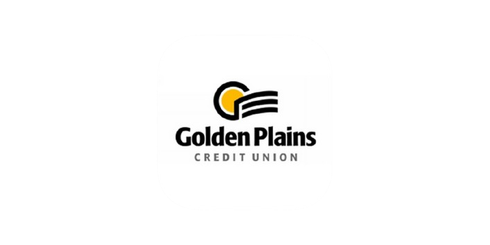 Golden Plains Credit Union logo with stylized sun and horizon design.