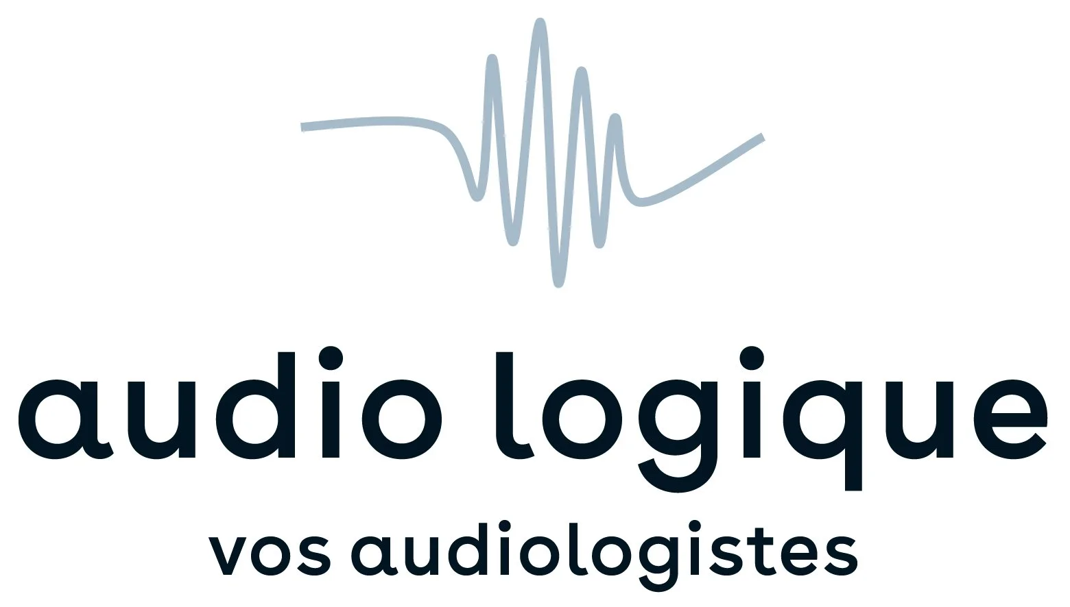 Logo with a sound wave graphic and the text "audio logique" and "vos audiologistes" below.
