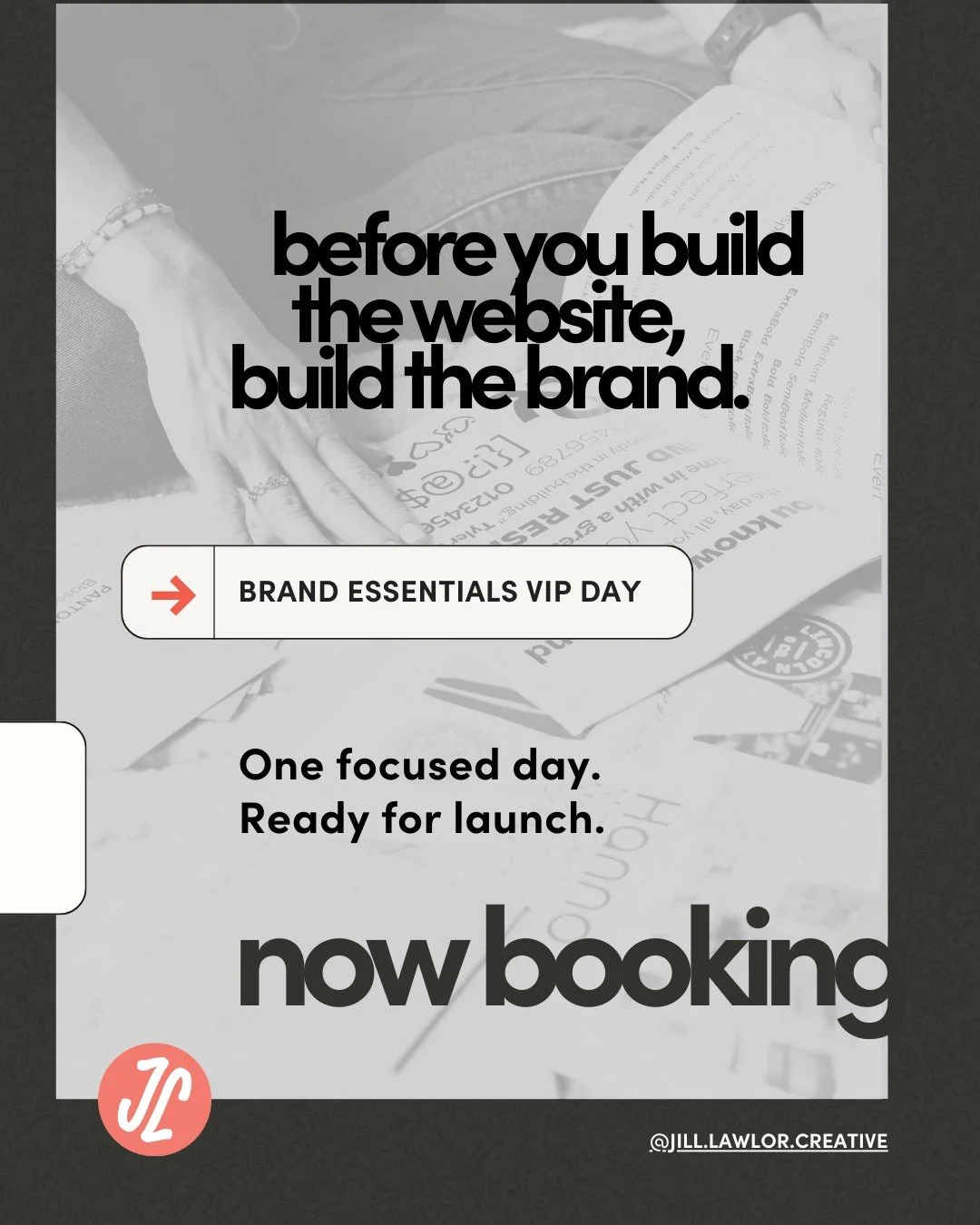 Before you build the website, build the brand.

When your logo, colors, and typography are already defined, everything moves faster. Decisions feel easier. The site feels cohesive from the start.

Brand Essentials VIP Day was created for this exact s