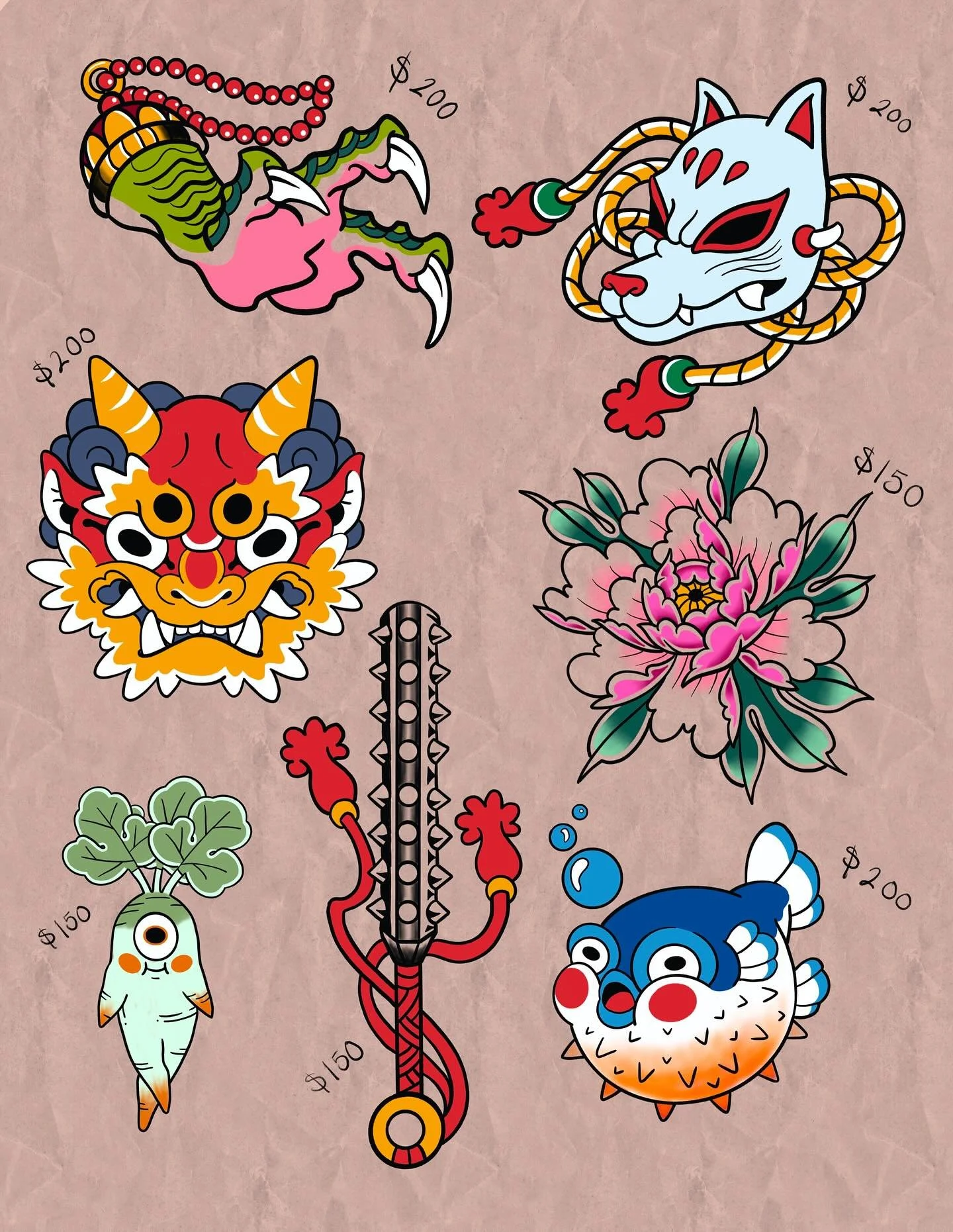 ✨ Ready for your next tattoo? ✨
I&rsquo;ve been working on some new traditional Japanese-inspired flash sheets and I&rsquo;m looking for someone excited to bring one of these designs to life. If you&rsquo;ve been thinking about your next piece, let&r