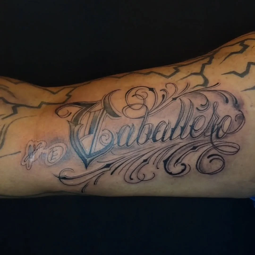 beautiful Script lettering by @paul_tattoo.art is tattooing at @alohasaltlake give him a follow and spread the Aloha! #alohatattoos #AlohaSaltLakeTattoos #tattooartist #SaltLakeCity #Spreadthealoha