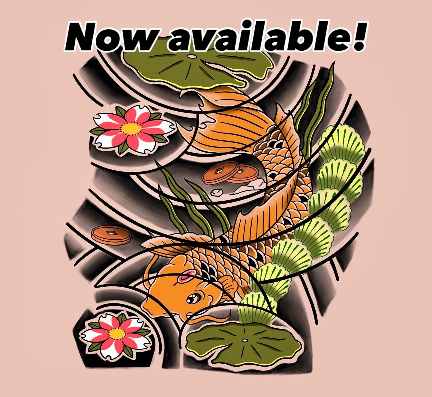 New original koi fish design, ready and available! Reach out to inquire before it&rsquo;s gone!
.
.
.
#japanesetattoo #koifishtattoo #traditionaltattoo #colortattoo #slctattooartist