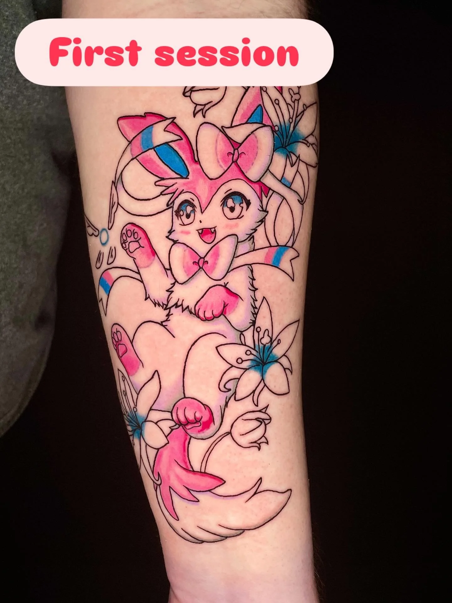 Having an absolute blast with this Sylveon Pok&eacute;mon piece. I can&rsquo;t wait to finish it up!
.
.
.
#pokemontattoo #sylveontattoo #sylveon #pokemon #utahtattooartist #colortattoo