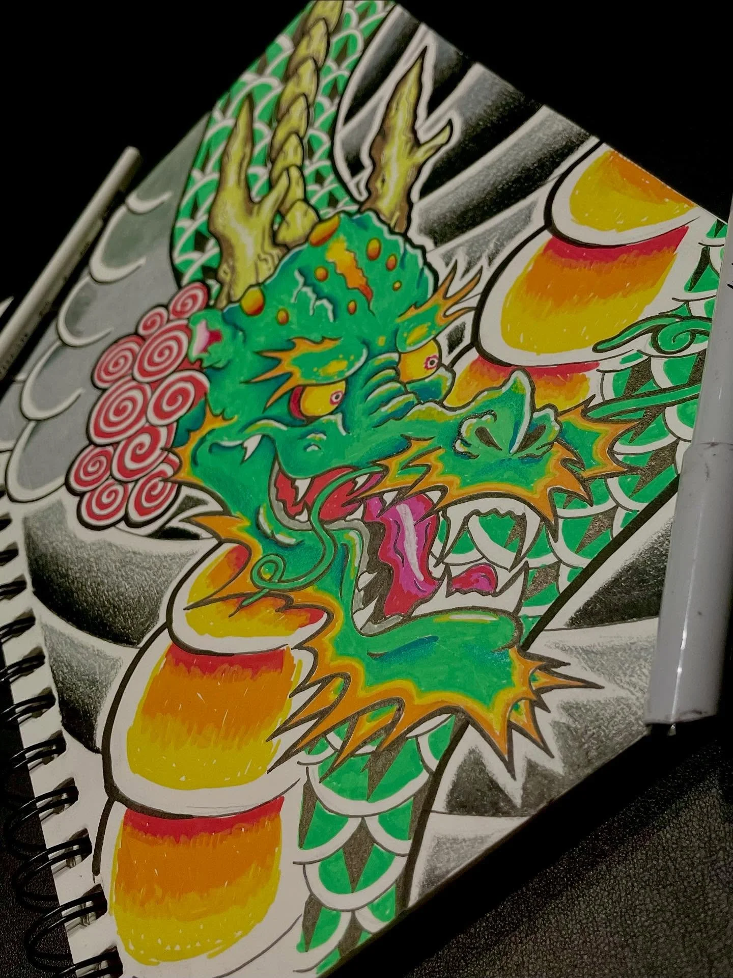 🐉Japanese Dragon🐲
.
.
.
#japanesedragon #dragon #colorart #markerdrawing #utahtattooartist