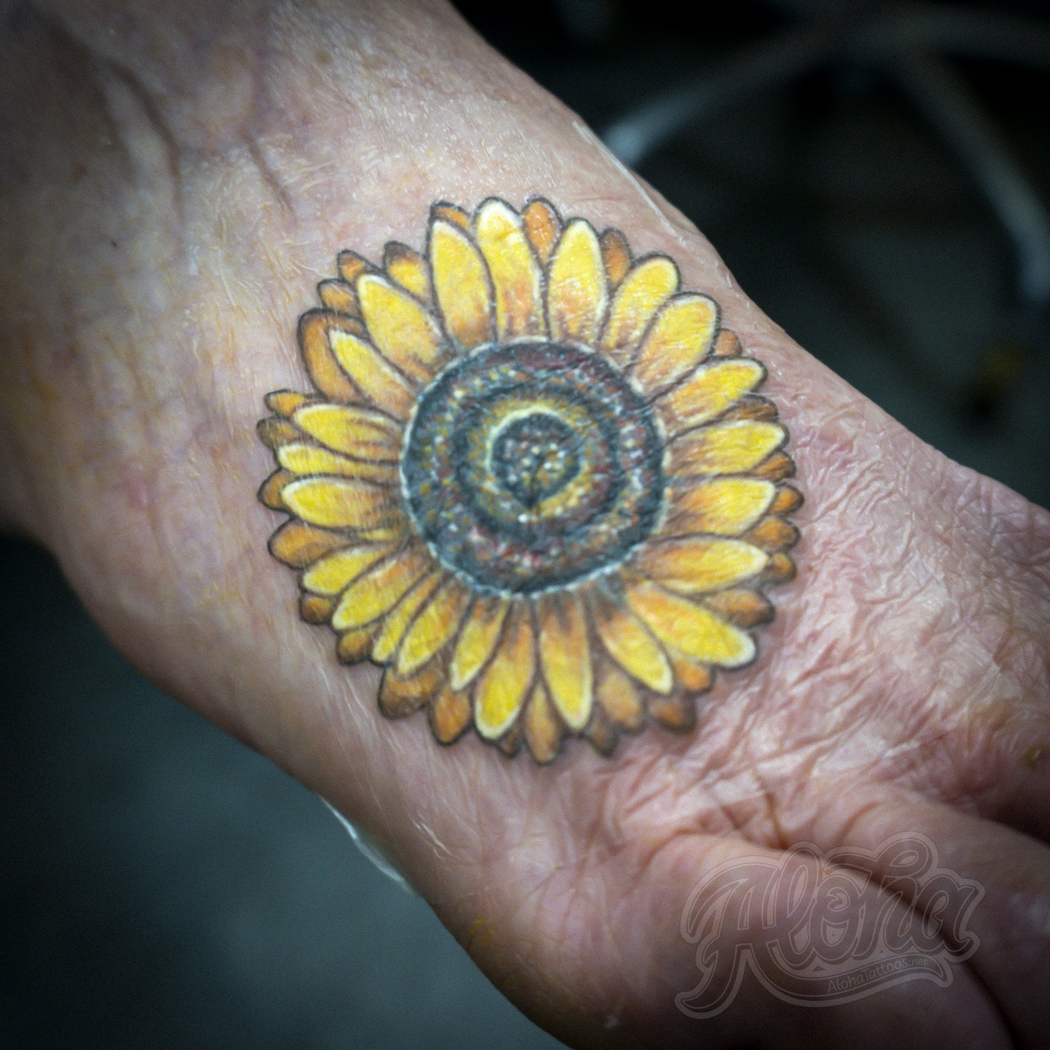 Coverup Realism Sunflower Tattoos