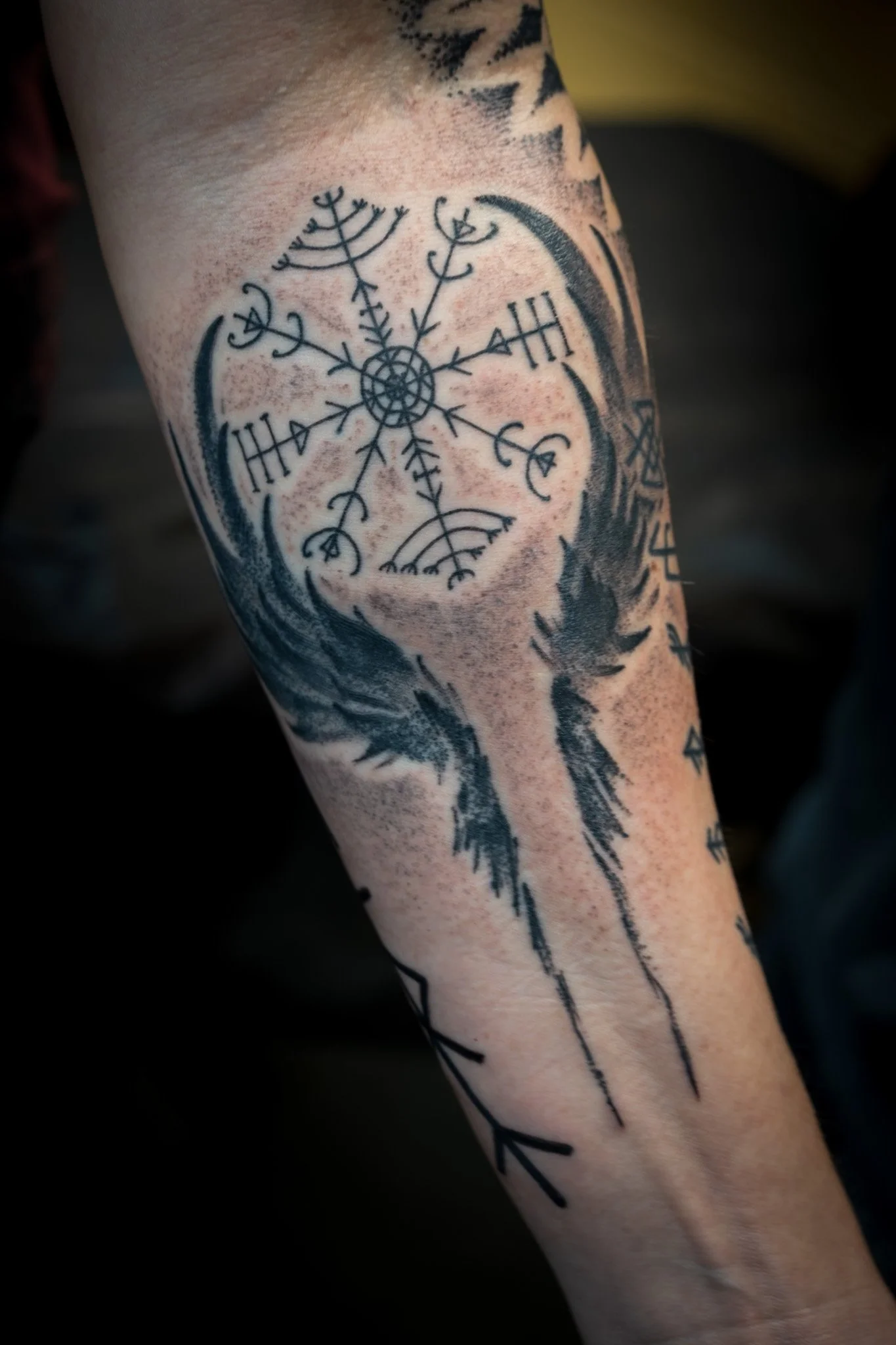 Nordic Sigil with Valkyrie wings