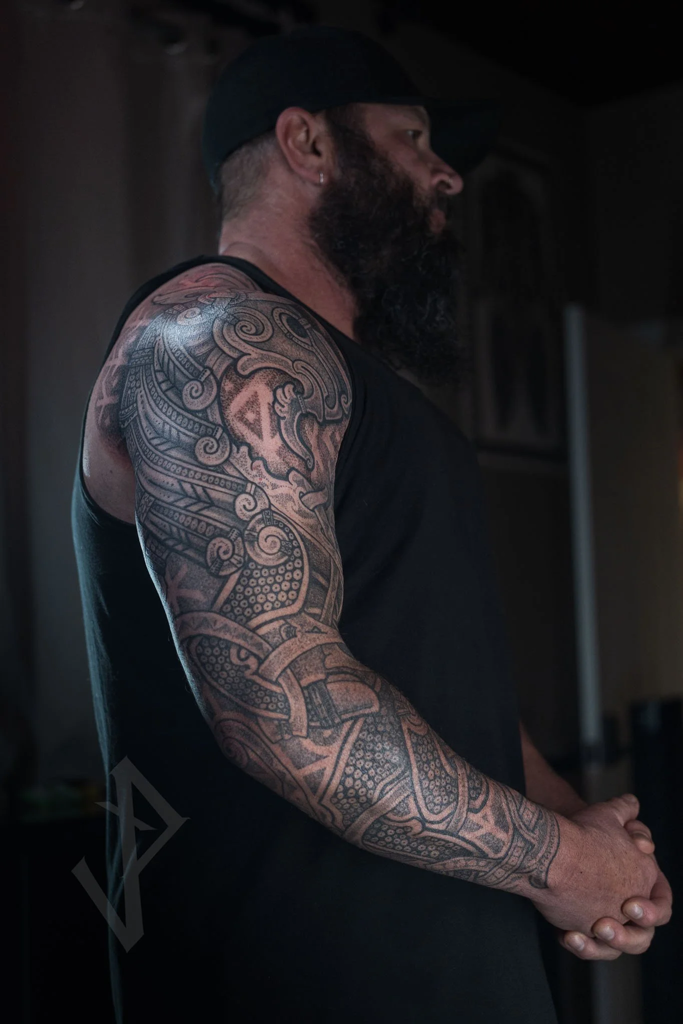 Nordic Stag tattoo sleeve