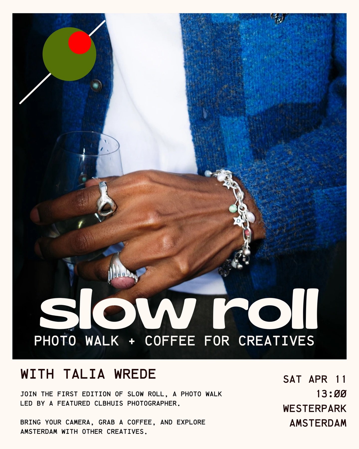 Introducing Slow Roll 📸

Come spend a Saturday afternoon with @clbhuis and photographer Talia Wrede @shesinfocus_ 🫒. We&rsquo;ll start with a coffee, some conversation, and then explore the city while shooting together. 

Whether you&rsquo;re shoot
