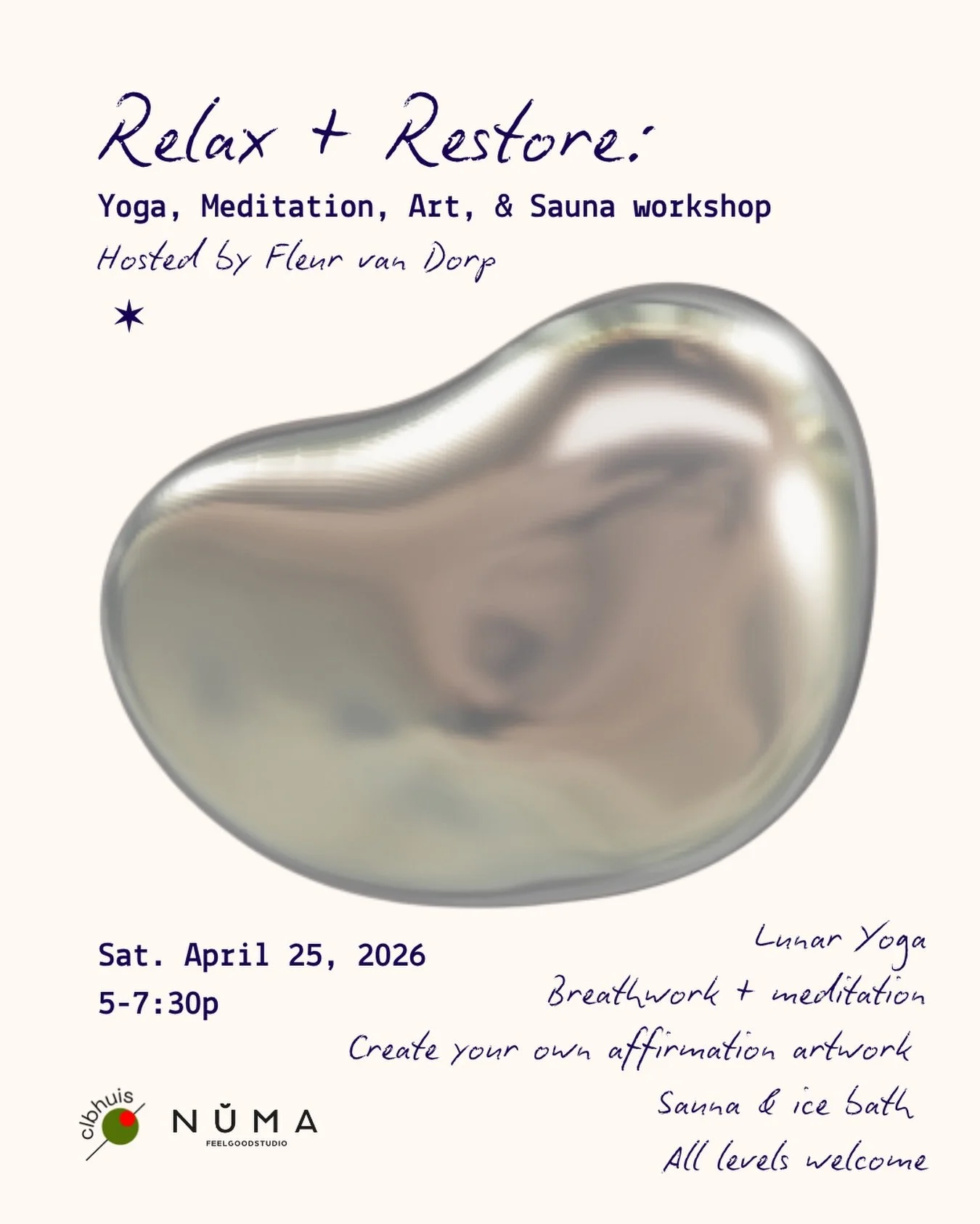 You&rsquo;re invited to a gentle evening to reconnect with your body, breath, and inner creativity.

We&rsquo;ll start with 60 minutes of Lunar Yoga: slow, fluid movement and mindful breathing. Then pranayama and meditation to ground you fully.

Next