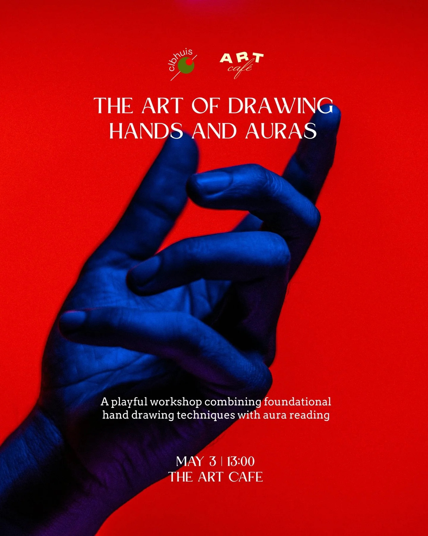 your hands hold more than you think 🖐️

join @clbhuis May 3 at @theartcafe_amsterdam for a playful workshop with artist Karis Evans @karisevans_art , combining foundational hand-drawing techniques with the ancient practice of reading auras. Chalk pa