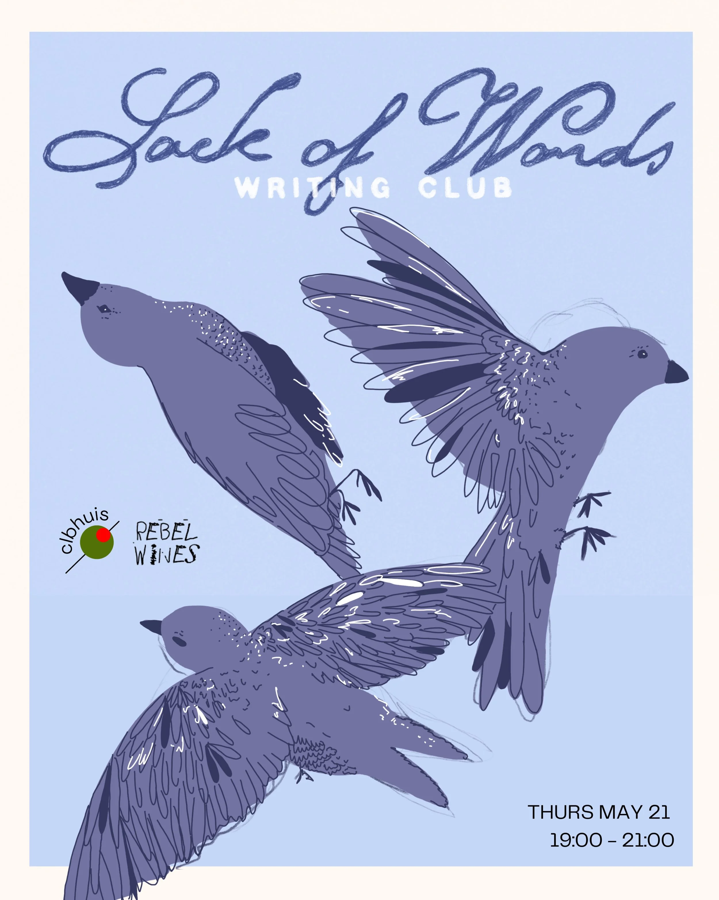 Our 8th edition of our Lack of Words Writing Club is coming up on May 21! This months theme: Murmuration 🦜

See you there?